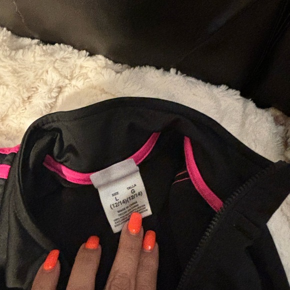 Adidas “little girls” pink stripe tracksuit - Picture 2 of 3